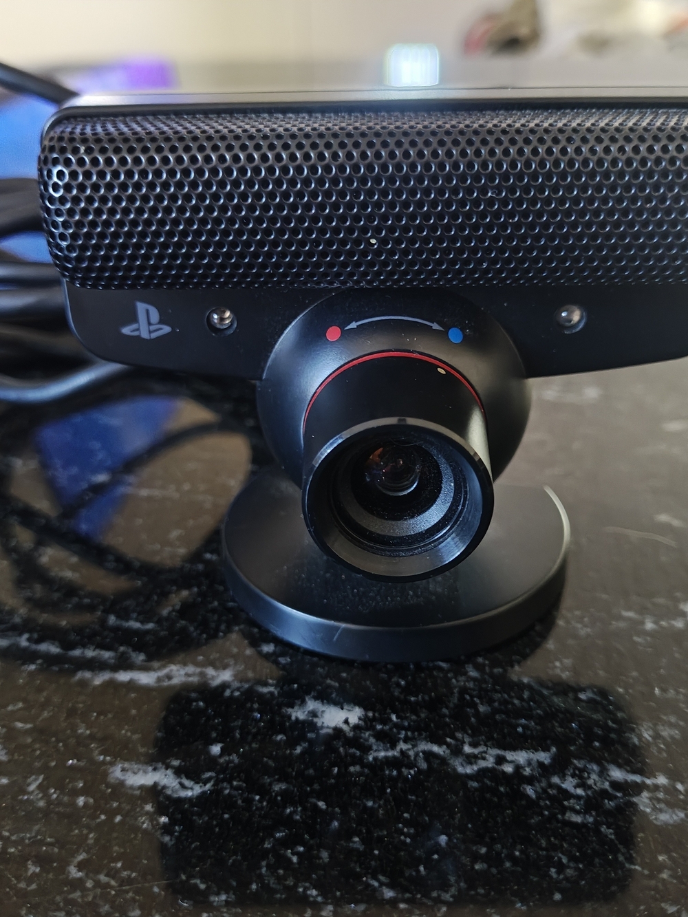 Sony Black PS Eye-style Webcam with Red & Blue Accent Dials